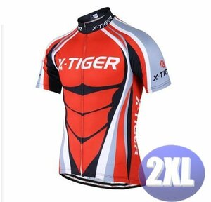 x-tiger サイクリングウェア 半袖 2XLサイズ 自転車 ウェア サイクルジャージ 吸汗速乾防寒 新品 インポート品【n600-05】