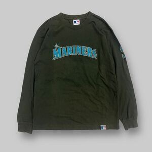 90s MLB Mariners Khaki Long Sleeve Tee