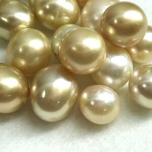 Max15.0mm!!(南洋白蝶真珠19点おまとめ250ct)m 約50g 約9.0-15.0mm 珠 パール 裸石 宝石 ジュエリー ゴールデン golden jewelry pearl i