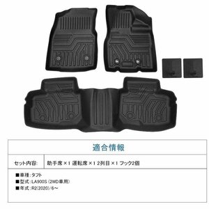 【3Dフロアマット/車種専用設計】★DAIHATSU タフト (TAFT) LA900S（2WD専用） R2/6～★1台分/立体形状でフロアにフィット (HN07D4303)