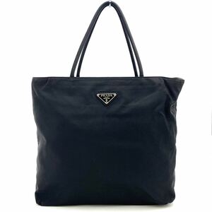 1円〜　【超人気】　 PRADA プラダ ナイロン トートバッグ ハンドバッグ　ブラック　三角ロゴ　白タグ有り　ランポ　KL1128