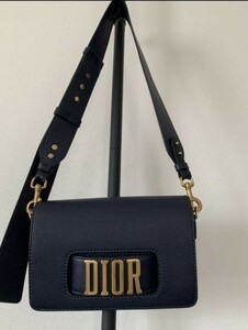 Christian Dior　クリスチャンディオール　DIORロゴ　ショルダーバッグ　レザーバッグ　クラッチバッグ　ネイビー