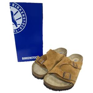 ◆中古品◆BIRKENSTOCK ビルケンシュトック チューリッヒ ソフトフットベッド 1009528 キャメル メンズ サンダル サイズ：42 R74717NJ