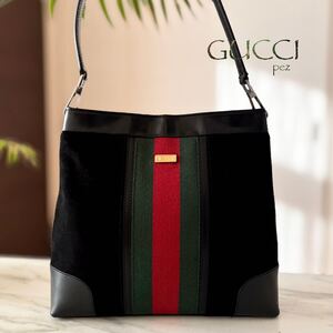 正規品 GUCCI グッチ シェリーライン レザートートバッグ＊レディース 牛革 本革 GG ブラック 黒 肩掛け ショルダー 