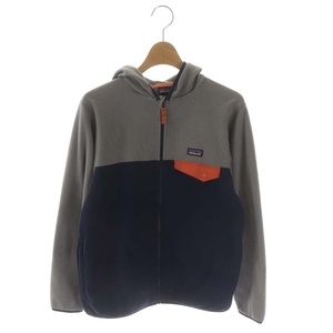 パタゴニア Patagonia キッズ・マイクロD・スナップT・ジャケット フード ジップアップ XL グレー 紺 オレンジ 65465 /DO ■OS キッズ