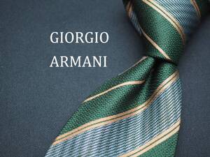 美品【GIORGIO ARMANI ジョルジオアルマーニ】 C1672 グリーン SILK ブランド ネクタイ 古着 良品