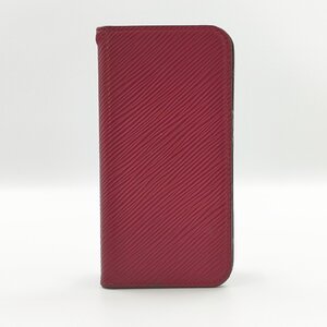 S2394●送料198円～ ルイヴィトン LOUIS VUITTON エピ フォリオ X/XS iphone ケース スマホケース レッド/ボルドー系