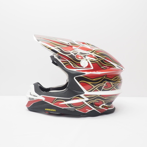 SHOEI VFX-WR Mサイズ用 ヘルメット デカール メタリックファイヤ― フレイム 黒金炎 ショウエイ オリジナル ステッカー カスタム