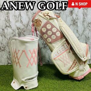 【完売モデル】ANEW GOLF アニューゴルフ エナメル キャディバッグ ゴルフバッグ ピンク