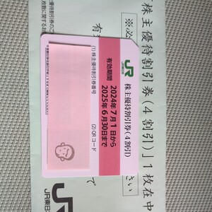 JR東日本★株主優待割引券★４割引き★２０２５年６月３０日まで