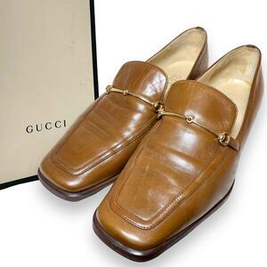 グッチ　GUCCI ホースビット　パンプス　ローファー　茶　36.5C