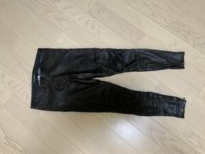 中古　DOLCE&GABBANA レザーのパンツ　ブラウン　40(イタリア)