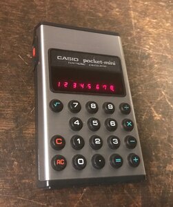 SS-6774■送料込■CASIO pocket-mini ELECTRONIC CALCULATOR 電卓 計算 事務 家電 電化製品 アンティーク レトロ 79g●動作品/くATら