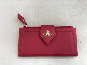 【VIVIENNE　WESTWOOD】ヴィヴィアンウエストウッド　二つ折り長財布　ピンクレッド　レザー　SY02-EOX