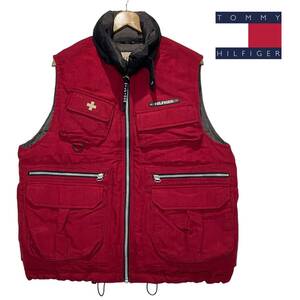 1円〜 美品 希少 90s TOMMY HILFIGER トミーヒルフィガー EXPEDITION 肉厚 ダウンベスト S(日本M〜L)