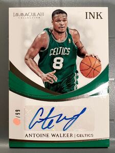 最高級版直書/99 Auto 18 Panini Immaculate INK Antoine Walker アントワン・ウォーカー 直筆 サイン バスケ NBA All-star ヲカ様