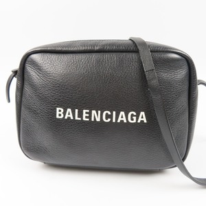 42655★1円スタート★BALENCIAGA バレンシアガ 中極美品 エブリディ カメラバッグS ロゴ 斜め掛けOK ショルダーバッグ レザー ブラック