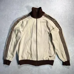 70s adidas トラックジャケット ジャージ 6号 西ドイツ ベージュ 茶