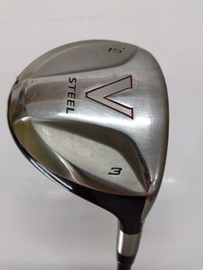 ★TaylorMade V STEEL FW 3W 15度 flex:Sメンズ右 Tour M.A.S.2 フェアウェイウッド テーラーメイド Vスチール ヘッドカバー付き★