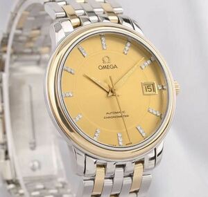 Omega オメガ Deville デビル デヴィル Men’s メンズ watch 時計 AT 自動巻 18K YG daimond ダイヤモンド イエローゴールド 18金 稼働中