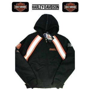 新品22,400円 HARLEY-DAVIDSON ハーレーダビッドソン ビンテージ 高級パッチ刺繍コットンフーデッドライダースジャケット① M 完売