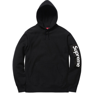 希少★新品本物【黒★M】★Sleeve Patch Hooded Sweatshirt Box スリーブパッチ パーカー 正規店購入 シュプリーム 入手困難 Supreme 17S/S