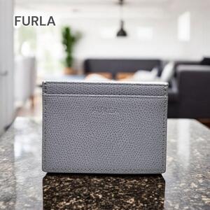 FURLA フルラ カードケース グレー レザー