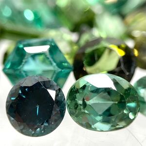 1円〜!!◯天然グリーントルマリンおまとめ20ct◯n 約4g ルース 裸石 宝石 jewerly green tourmaline w4 16