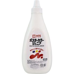 （まとめ買い）サクラクレパス 絵の具 ポスターカラージュニア 720ml 単色 しろ PWJ720ML#50 〔3個セット〕