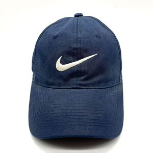 【90s】NIKE(ナイキ) スウォッシュロゴキャップ 6パネル スナップバック 白タグ 刺繍ロゴ ベースボールキャップ ヴィンテージキャップ 帽子