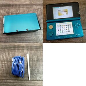 3ds 本体 アクアブルー 青 NINTENDO 3DS 中古 任天堂 送料無料 動作◎ アンバサダープログラム ポケモン うごくメモ帳 DLソフト26本 01172