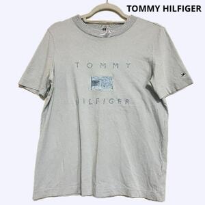 TOMMY HILFIGER トップス M 半袖　ロゴTシャツ　ブルー　刺繍