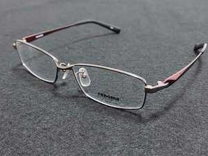 新品 renoma　レノマ　ブランド　メガネ　眼鏡　高級感　上品　フルリム　チタン　軽い　シルバー