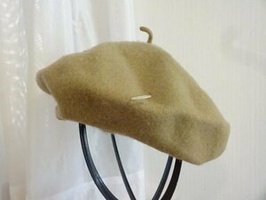 □ SINDEE □レディース・ガールズ　ベージュ色　タグ付　ベレー帽　サイズ５７cm〜５９cm　キャップ　帽子　日本製　ウール