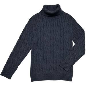 定価4.8万 1piu1uguale3 EXTRAFINE MERINO CASHWOOL CABLE TURTLE KNIT Ⅵサイズ ウールケーブルタートルニット wjk akm ジュンハシモト