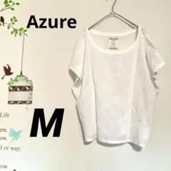 Azure/ フレンチスリーブ シアーブラウス 異素材 チェック