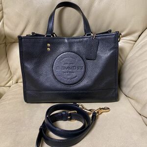 コーチ COACH デンプシーキャリーオール ウィズパッチレザー トート ショルダー 2WAY バッグ ブラック 黒 