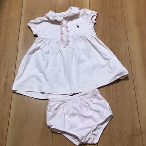 【中古】Ralph Lauren ラルフローレンセットアップ ワンピース　ブルマ　上下セット 9M 75/47