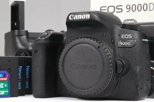 【 実用品 】 Canon EOS 9000D ボディ 【 補修跡あり | SDカード 4GB・互換バッテリーグリップ・互換バッテリー２個 追加付属 】