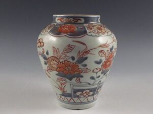 ◇堂◇古伊万里 色絵 花草文 花入 飾壷 無傷完品 江戸元禄 50kw189