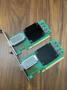 Mellanox ConnectX-5 EDR+100GbE 中古LANカード MCX555A-ECAT ２枚セット 動作確認済み 返品返金対応 標準ブラケット用