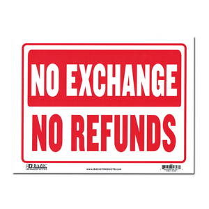 サインプレート NO EXCHANGE NO REFUNDS Sサイズ　SignPlate 看板 英字 レッド 壁 部屋 アメリカン雑貨 サイネージ 【メール便OK】