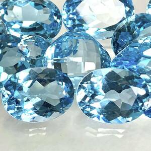 大量!!〔天然ブルートパーズおまとめ201ct 〕J ルース 裸石 ジュエリー ブルートパーズ jewelry blue topaz DF0 ②