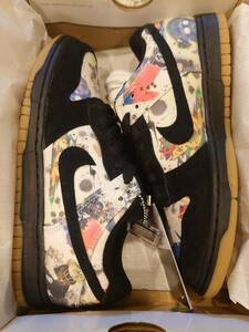 新品 23fw Supreme × Nike SB Dunk Low Rammellzee FD8778-001 BLACK/BLACK-MULTI UK5.5/24cm