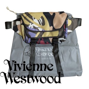 新品 ヴィヴィアンウエストウッド Vivienne Westwood ボディバッグ カモフラージュ カジュアル メンズ ナイロン カーキ