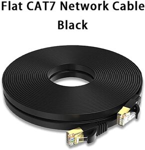 【即決】★送料無料★新品未使用★10m★Cat7★SHD★フラットLANケーブル★高速10Gbps/600MHz★ブラック★