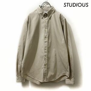 【送料無料】STUDIOUS ステュディオス★長袖シャツ ベージュ メンズ