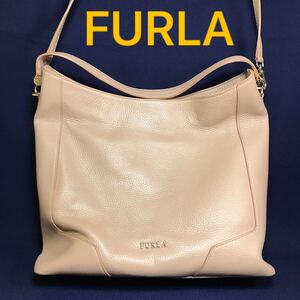 イタリア製 フルラ レザーバック ショルダーバック ハンドバック 2way FURLA ホーボー マグネット カラー LU1 ベージュ系 レディース 本革