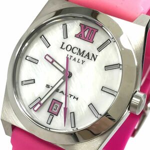美品 LOCMAN ロックマン STEALTH ステルス 腕時計 REF. 0203 クオーツ アナログ ラウンド トノー シェル ピンク 電池交換済み 動作確認済み