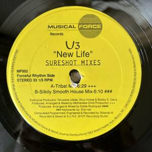 US盤　12“ U3 New Life (Sureshot Mixes) MF002